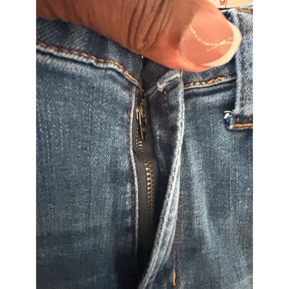 Hudson Juniors Distressed Straight-Leg Jeans Medium Wash Denim Size 18 - Picture 8 of 11